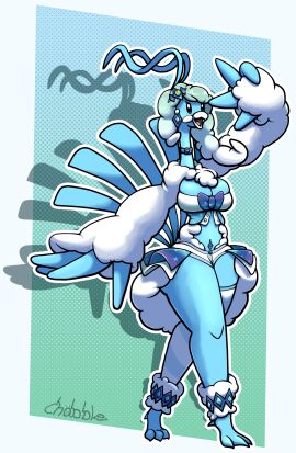 1girls after_transformation altaria anthro bird bird_feet bird_girl bird_humanoid chabble female female_only furry fusion lisia_(pokemon) pokemon pokemon_(species) pokemon_oras post-transformation solo transformation
