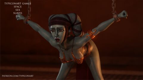 1girls 3d aayla_secura abs airress3d_(3d-modeller) arms_up ass big_ass big_butt big_thighs blender blender_(software) blender_cycles bondage bound_wrists breasts captured captured_heroine chained chained_up chains club female female_only fully_nude hands_behind_head hands_up lucasfilm naked naked_female navel neckwear nipples patreon patreon_username restrained self_upload slave slave_bikini slave_collar slave_girl slave_leia_(cosplay) slave_outfit solo spread_legs spreading star_wars submissive submissive_female sweat sweatdrop sweating sweaty sweaty_body tongue tongue_out training twi'lek typiconart