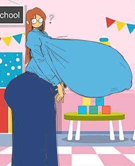 1girls 2024 2d 2d_(artwork) ? ass ass_bigger_than_head breasts breasts_bigger_than_head classroom clothed color colored edit english_text enormous_breasts female female_focus female_only fully_clothed gigantic_breasts glasses hanging_breasts huge_ass hyper_breasts kindergarten_(game) kindergarten_3 kindergarten_teacher large_breasts long_breasts long_hair looking_back male mature_female ms._lovelett nipple_bulge nipples_visible_through_clothing no_bra offscreen_character offscreen_male public school side_view solo solo_focus submarichamomi2 teacher text top_heavy