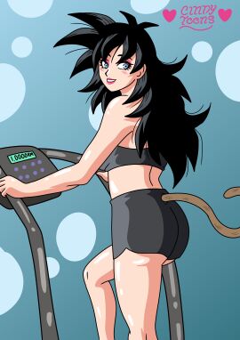ass ass_focus butt_focus cindy_toons dragon_ball dragon_ball_super dragon_ball_xenoverse dragon_ball_xenoverse_2 dragon_ball_z female fitness gym gym_clothes gym_clothing gym_shorts gym_uniform nancy_saiyan oc original_character saiyan saiyan_female saiyan_tail tail