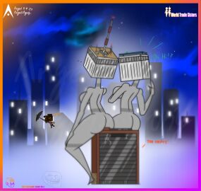 9/11 agonywelds angelsagony anthro ass breasts building buildings controversial controversy deki female male never_forget offensive sketch smaller_male taller_female tenna_(angelsagony) thick_ass thick_thighs thighs trollface twin_towers wide_hips worldtradesisters