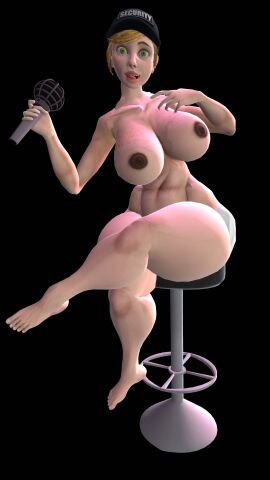 1girls 3d 3d_(artwork) areolae barefoot big_breasts breasts carnege1111exe chair completely_nude crossed_legs female female_only five_nights_at_freddy's five_nights_at_freddy's:_security_breach fnaf full_body holding holding_microphone microphone naked naked_female nipples nude nude_female sitting sitting_on_chair solo solo_female vanessa_(fnaf)