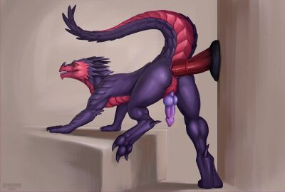 absurd_res anal anal_sex animal_dildo animal_sex_toy anthro anthro_penetrated breghar_(drakengarth) deanosaior dildo dildo_in_ass dildo_insertion dragon equine_dildo erection genitals hi_res horn knot knotted_penis male mythological_creature mythological_scalie mythology object_in_ass penetration penis raised_leg raised_tail reptile scales scalie sex_toy sex_toy_in_ass sex_toy_insertion tail wings