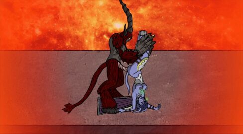 1boy 1girls animated armor belly_button blue_skin blush breasts cape closed_eyes continue_after_cum corruption cum cum_in_pussy cum_on_tail cum_overflow defeated_heroine demon demon_girl demon_horns demon_tail dominant_male draenei draenei_female fantasy female female_protagonist femsub gorepete green_eyes helpless holding_legs house_of_r'thoth interspecies legend_of_krystal legs_together legs_up male medium_breasts monster_on_female monster_rape no_sound orgasm pussy questionable_consent rough_sex satyr satyr_(warcraft) sex sex_slave size_difference succubus tongue tongue_out upside-down video_games warcraft world_of_warcraft