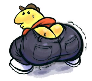 1boy 2d ambiguous_species artist_request ass ass_cleavage ass_crack ass_focus baseball_cap big_ass big_butt blush butt_crack charlie_(smiling_friends) clothed crouching digital_media full_body hat hoodie huge_ass huge_butt looking_at_viewer looking_back male male_only motion_blur motion_lines presenting_ass shaking_ass shoes smiling_friends solo squatting sweat sweating sweaty sweaty_ass sweaty_butt twerking white_background yellow_body yellow_skin