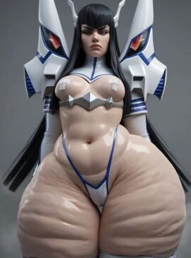 angry_face animated anime bangs bbw belly_button bikini black_hair bottom_heavy cameltoe cellulite covered_nipples extreme_cellulite fat_ass frown headgear hips_wider_than_shoulders hyper hyper_ass hyper_hips hyper_thighs impossible_clothes jiggle jiggling_ass jiggling_breasts junketsu kamui_(kill_la_kill) kill_la_kill kiryuuin_satsuki latex long_hair navel nipple_tape nipples obese shaking_butt shaking_hips small_breasts swamp_ass sweat sweatdrop sweating sweaty sweaty_ass tagme thick_thighs twerking video wide_hips