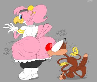 2024 2d 2d_(artwork) 2d_artwork anthro ass ass_bigger_than_body ass_bigger_than_head ass_focus avian balls ballsack baseball big_ass big_butt big_penis bird bird_girl blastprocessing16 boner canine digital_art digital_drawing_(artwork) digital_media_(artwork) erection female fukuoka_softbank_hawks furry furry_female gloves hawk honey_hawk huge_ass huge_butt large_penis male mascot nippon_professional_baseball oc original_character penis pink_feathers smaller_male sneakers socks