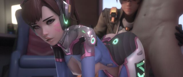 2girls 3d ambiguous_penetration blizzard_entertainment breasts d.va female fraxxlr implied_sex male naked naked_male nude overwatch overwatch_2 sex small_breasts teenager