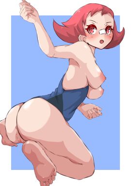 ass big_ass big_butt butt gym_leader huge_ass huge_butt large_ass large_butt massive_ass massive_butt maylene_(pokemon) nintendo nipples pokemon pokemon_dppt short_pink_hair sugu swimsuit thick_ass thick_butt thick_thighs thighs