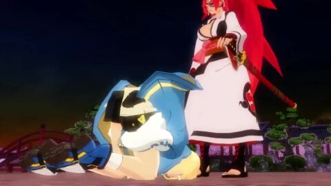 3d_animation baiken ballbusting blonde_hair bridget crotch_kick eyepatch femdom guilty_gear guilty_gear_strive jacket jiggling_breasts katana kicking kimono kneeing pink_hair ponytail ryona sakurana_jk sandals sheathed_sword skirt sound sound_effects stomping tagme video
