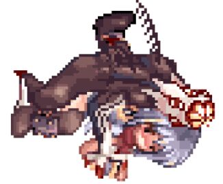 animated artist_request blue_hair clothed_sex clothing defeated defeated_heroine female monster monster_rape ninja ninja_(ragnarok_online) pixel_art pussy ragnarok_online vaginal_penetration