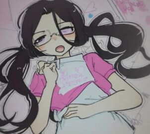 1girls ahe_gao ahegao alice_leal_guo artist_request black_hair chinese female glasses mayor pink_shirt real_person solo twintails
