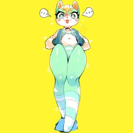 1:1 1girls 2024 2024s absurd_res absurdres animal_crossing anthro belly_button blonde blonde-haired_female blonde_female blonde_hair blue_eyes blush bottomwear bra breasts clothed clothing digital_media_(artwork) ellipsis female female_focus female_only flat_chest flat_chested footwear fur furry furry_female genderswap genderswap_(mtf) green_body green_fur hair_ornament hand_in_pocket hi_res huhujujuy jacket lagomorph legwear leporid letterman_jacket looking_at_viewer looking_down low-angle_view mammal medium_hair mtf_crossgender navel nintendo open_clothing open_jacket open_topwear panties pattern_clothing pattern_topwear rabbit rule_63 sasha_(animal_crossing) simple_background small_breasts socks solo speech_bubble striped_panties stripes tongue tongue_out yellow_background