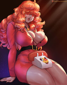 cartoon_network cleavage female ginger ginger_hair hair_over_eyes juiceofyellow long_hair long_legs long_red_hair milf powerpuff_girls provocative red_hair red_head red_lips red_lipstick sara_bellum