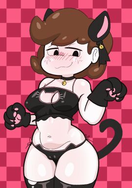 1girls animated breasts cat_ears cat_tail female happylikeawall loop youtube