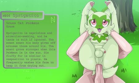 1boy 1pokemon 3_toes anal anal_sex anthro anthro_focus anthro_penetrated anus areola artist_logo ass balls biped cheek_tuft curling_toes duo english_text erection eye_roll faceless_character faceless_human faceless_male facial_markings facial_tuft fangs feet feet_above_head felid feline femboy flaccid foreskin from_behind_position full_nelson full_nelson_(legs_held) full_nelson_anal fur generation_9_pokemon genitals girly glans grass green_balls green_body green_ears green_fur green_penis green_perineum green_tail grey_text head_markings hi_res human human_on_anthro human_penetrating human_penetrating_anthro humanoid_genitalia humanoid_penis interspecies logo lying male male/male male_anthro male_human male_penetrated male_penetrating male_penetrating_male male_pokemon/male_human mammal markings mask_(marking) multicolored_penis nearphotison nintendo nipples nude nude_anthro nude_human nude_male on_back on_ground open_mouth outside partially_retracted_foreskin pawpads penetration penile penile_penetration penis penis_in_ass penis_size_difference perineum pink_anus pink_areola pink_eyes pink_glans pink_nipples pink_nose pink_pawpads pink_penis plant plantigrade pokedex_entry pokedex_number pokemon pokemon_(species) pokemorph prick_ears purple_tongue retracted_foreskin sex sissy small_penis soles solo_focus sprigatito tail teeth text toes tongue tree tuft two-tone_penis uncircumcised urethra