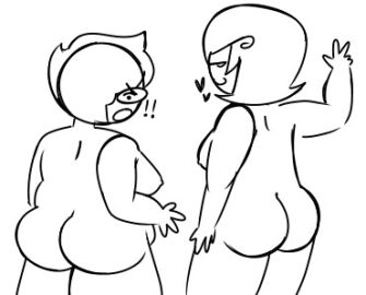 2girls ass breasts chubby female h0use0h0rr0rz homestuck jane_crocker nude roxy_lalonde tagme