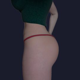 3d ass aunt aunt_cass big_ass big_breasts big_butt big_hero_6 big_thighs blender breasts cass_hamada crop_top dress female green_crop_top marvel marvel_comics mgsnak239 panties
