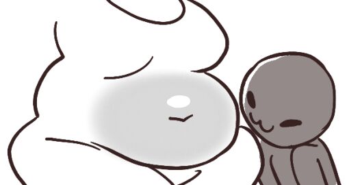 2024 2d 2d_animation ambiguous_gender animated big_tummy blush cuddling cute fat fat_fetish gif tagme vitreous_glassy wholesome