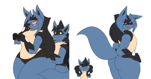 ass big_ass blush breasts bubble_ass bubble_butt dart_(dewwydartz) dewwydarts dewwydartz female female_focus fluffy_tail furry hands_on_ass hourglass_figure huge_ass lap_sitting lucario male may_(dewwydartz) pear_shaped pear_shaped_female pokemon pokemon_(species) simple_background tail thick_thighs voluptuous voluptuous_female wide_hips