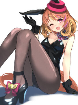 bunnysuit gloves horse_ears meyamu north_flight_(umamusume) tagme umamusume umamusume_pretty_derby wink