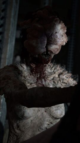 3d breasts clicker clicker_(tlou) eyeless female female_only fungus hair infected monster nightmare_waifu nipples nude open_mouth screencap solo teeth the_last_of_us the_last_of_us_2 tongue zombie