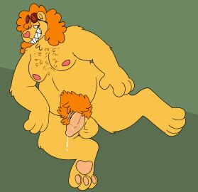 absurd_res afro anthro balls bear belly big_belly bodily_fluids body_hair chest_hair disco_bear_(htf) genitals happy_tree_friends hi_res male mammal nipples nude penis pubes smile sstinkies teeth