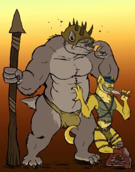2d_animation 3_toes 4_fingers abs animated annoyed anthro anthro_on_anthro arm_tuft armor badger badger_tail balls balls_worship belt belt_pouch blue_hair blue_sclera bouncing_balls brown_background brown_body brown_fur brown_nose buckle bulge chest_tuft claws clenched_teeth clothing codpiece colored curling_tail digital_drawing_(artwork) digital_media_(artwork) duo elbow_tuft evil_grin fangs feet finger_claws fingers flat_colors footwear fur genitals gradient_background grass grin grumpy hair harness headgear helmet herpestid hip_tuft holding_melee_weapon holding_object holding_polearm holding_spear holding_weapon humanoid_hands jwbalsley knife leaning_on_another long_tail loop male male/male mammal melee_weapon mongoose moobs multicolored_body multicolored_fur muscular muscular_anthro muscular_male mustelid musteline nude open_mouth open_smile pecs picking_nose plant plantigrade polearm raised_finger ribs scratch scratch_the_mongoose scratching scratching_balls scratching_belly sharp_teeth shoes short_playtime short_tail shoulder_tuft simple_background sleeveless sleeveless_shirt slightly_chubby slightly_chubby_anthro slightly_chubby_male smelly smile smirk spear spiked_armor spiked_helmet spikes standing tail tail_motion tan_body tan_fur teeth thick_arms thick_calves thick_tail thick_thighs thong toe_claws toes tuft two-tone_body two-tone_feet two-tone_fur two-tone_hands two-tone_tail underwear weapon wide_hips wiggling_tail yellow_background yellow_body yellow_fur yellow_sclera