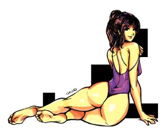 ass ass_focus butt_focus female mei_ling mei_ling_(metal_gear_solid) metal_gear metal_gear_solid petite petite_body solidusgrilo solo solo_female solo_focus swimsuit swimwear
