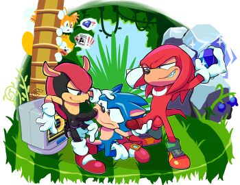 angel_island anthro armadillo background_character balls big_balls big_penis black_penis canid canine chaos_emerald classic_knuckles classic_sonic classic_sonic_(universe) classic_tails clothing coercion digital_drawing_(artwork) digital_media_(artwork) echidna electronics erection eulipotyphlan exposed_torso feloniousfloof flying_squirrel footwear fox gem genitals gloves group group_sex half-closed_eyes hand_on_penis handjob handwear hedgehog hi_res humanoid_genitalia humanoid_penis implied_dialogue knuckles_the_echidna male male/male mammal meme mighty_the_armadillo monitor monotreme narrowed_eyes penile penis pixel_(artwork) ray_the_flying_squirrel red_penis ring ring_box rings rodent sciurid sega sex shoes smile sonic_(series) sonic_mania sonic_the_hedgehog sonic_the_hedgehog_(series) squirrel tail tails tails_the_fox threesome trade_offer transparent_background trio vein veiny_penis voyeur xenarthran