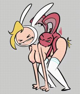 adventure_time algob4v ambiguous_penetration animated anthro anthro_on_human anthro_penetrating bav big_breasts blonde_hair breasts clothing doggy_style duo female female_penetrated fionna_the_human_girl human human_penetrated interspecies larger_female legwear male male/female male_penetrating male_penetrating_female mostly_nude mounting nude perching_position sex short_playtime size_difference smaller_male straight thober_(bav)