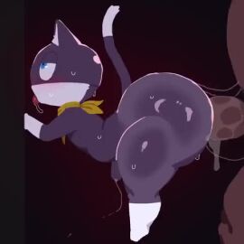 1:1 anal anal_fluids anal_sex anal_tugging animated anthro ass atlus big_butt biped black_body black_fur black_tail blue_eyes blush bodily_fluids brown_body brown_skin dark-skinned_male domestic_cat duo erection felid feline felis fur genital_fluids genitals kerchief male male/male mammal megami_tensei morgana_(persona) neckerchief neckwear nu9mo penetration penile penile_penetration penis persona_(series) persona_5 precum saliva sega sex short_playtime side_view sound sound_warning sweat tagme tail teapot_(body_type) tongue tongue_out video white_body white_fur white_tail