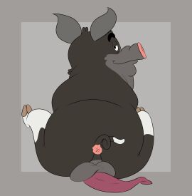 absurd_res allenden animal_genitalia animal_penis anus ass balls bento_box_entertainment berkshire_pig black_body black_fur bob-jiggles curled_tail domestic_pig erection eyebrows fox_corporation fur genitals grey_background half-closed_eyes hi_res hooves housebroken kapital_entertainment legs_up looking_at_viewer looking_back looking_back_at_viewer male male_only mammal max_(housebroken) mermen_branded multicolored_body narrowed_eyes overweight overweight_male penis pig porcine_penis raised_tail rear_view rounded_ears simple_background sitting smile smiling_at_viewer smirk smirking_at_viewer snout solo spread_legs spreading suid suine sus_(pig) tail tail_anus thick_eyebrows