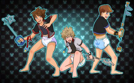 abdl diaper fanart humiliation kingdom_hearts roxas sora twinks