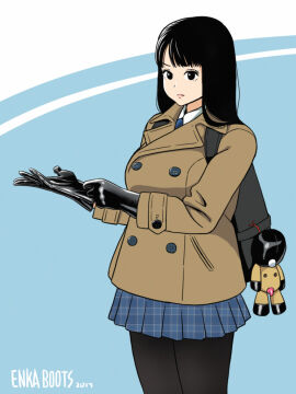 1girls 2017 asian asian_female asian_girl black_gloves brown_coat clothes coat dominant dominant_female enkaboots female female_focus female_only femdom gloves imminent_anal imminent_rimming leather leather_clothing leather_gloves leggings long-haired_female long_hair looking_at_viewer original original_character original_characters pantyhose school_uniform schoolgirl schoolgirl_uniform skirt stockings suggestive tie