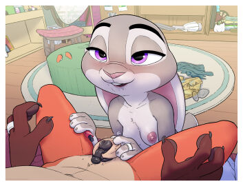 1boy 1girls absurd_res amadose anthro anthro_on_anthro bodily_fluids brown_body brown_fur canid canine chastity_cage chastity_device digit_ring disney dominant_female duo eyebrows female female_domination female_focus femdom fox fur grey_body grey_fur half-closed_eyes hi_res in-sheath_cage interspecies jewelry judy_hopps lagomorph leporid long_ears male malesub mammal narrowed_eyes nick_wilde open_mouth orange_body orange_fur partial_male pawpads predator/prey purple_eyes rabbit ring saliva solo_focus tan_body tan_fur teeth wedding_ring zootopia