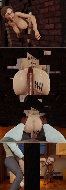 3d anal anal_sex body_writing comic cum dark-skinned_male dark_skin female free_use honey_select honey_select_2 interracial lara_croft lara_croft_(classic) male older_male stuck stuck_in_wall tomb_raider tomb_raider_remastered