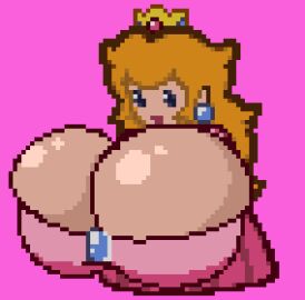 bolt_on_tits breast_bigger_than_body breasts breasts_bigger_than_head enormous_breasts female giant_breasts huge_breasts hyper hyper_breasts mario_(series) massive_breasts nintendo nintendo_64 overflow overflowing_breasts paper_mario paper_peach princess_peach resized sprite sprite_edit super_mario_bros. upscaled voctopie