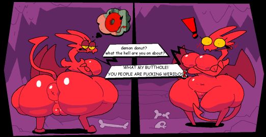 ! 1girls anus arms_crossed arms_crossed_under_breasts ass blushing blushing_at_viewer breasts demon demon_girl demon_horns demon_tail demon_wings doughnut dounut embarrassed embarrassed_nude_female female lucia_(satina) naked naked_female puffy_pussy pussy red_skin satina satina_wants_a_glass_of_water speech_bubble squatting superiorfox tagme thick thick_ass thick_legs thick_thighs thought_bubble underground wings