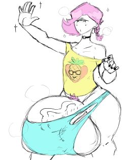 1_eye 1boy 2d 2d_(artwork) 2d_artwork balls ballsack barely_contained barely_visible_balls barely_visible_penis big_balls big_bulge big_penis blush_lines bulge choker clothed clothed_male clothes clothing femboy hair hung_femboy hyper_balls hyper_penis male male_only penis pink_hair pubes pubic_hair ripped_clothing short_hair solo solo_focus solo_male thick thick_thighs thighs thunder_thighs thunderthighs yobaba