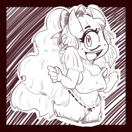 1girls bloomers blush bow brace4haste cecilia_rosenkreutz_(cecihime) cyclops hair_ornament hairbow horns indie_virtual_youtuber looking_at_viewer smile smiling smiling_at_viewer virtual_youtuber vtuber