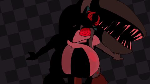 animated anthro anthro_on_anthro beat_banger breasts checkered_background dramatic_lighting female female_pokemon green_skin istole looking_at_viewer mawile nintendo olivia_(r-mk) original original_character paizuri pokemon pokemon_(species) pov r-mk red_lighting rose saliva_string sharp_teeth simple_background source_request stitches tilted_head titjob top_down_view undead wedding_ring year_request zombie zombie_girl