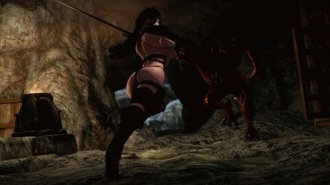 1boy 1girls 3d ahegao animated animated_gif ass bakafactory bikini_armor black_hair breasts censored_pussy defeated defeated_heroine exposed_breasts female forced_oral game_screenshot gif head_in_mouth helpless helpless_heroine large_ass long_tongue male necromancer pale_skin pinned pinned_down pinned_to_floor pinned_to_ground pussy red_hair reward sex sexual_torture skeleton skyrim soft_vore string_bikini striped_panties summoned_minion sword tears the_elder_scrolls vore