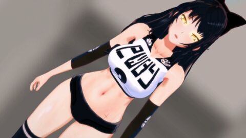 3d amber_eyes animated ass big_ass big_breasts blake_belladonna breasts cat_ears female gym_clothes gym_uniform hypnosis hypnotized midriff mind_control minishorts rwby skimpy skimpy_clothes skimpy_outfit spiral_eyes sportswear thick_thighs