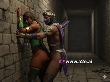 1boy 1girls ai_generated anal_sex athletic_female athletic_male big_ass big_booty big_penis cum_inside dark-skinned_female edenian half-dressed jade_(mk9) jade_(mortal_kombat) masked_female masked_male moaning mortal_kombat mortal_kombat_(2011) mortal_kombat_11 netherrealm_studios pleasure rain_(mortal_kombat) romantic romantic_couple rough_sex sex sex_from_behind standing_sex tagme video