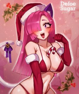 1girls 2024 belly between_breasts big_breasts bikini blush bra brawl_stars breasts busty candy candy_cane candy_cane_between_breasts cat_ears cat_girl cat_tail catgirl christmas christmas_clothing christmas_gloves christmas_hat christmas_headwear christmas_outfit clothing colette_(brawl_stars) curvaceous curvy curvy_body curvy_female curvy_figure cute cute_face defoesugar female female_focus female_only gloves hair_over_one_eye happy happy_female hi_res high_resolution highres light-skinned_female light_skin lipstick long_gloves long_hair looking_at_viewer navel object_between_breasts open_mouth panties pink_hair pinku_pawlette purple_eyes red_bra red_clothing red_gloves red_lipstick red_panties shiny shiny_hair shiny_skin slim_waist solo solo_female solo_focus supercell supercell_(company) teeth thin_waist tongue tummy voluptuous voluptuous_female