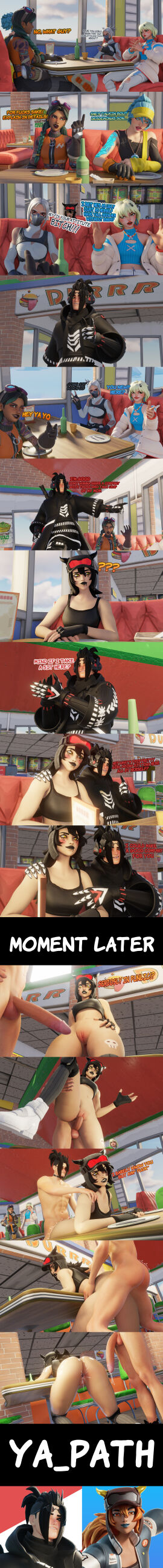 1boy 3d 5girls ass bangs cafe combat_tech_jules comet_(fortnite) comic cum cum_in_ass cum_in_pussy cum_inside dialogue dynamic_hush_(fortnite) evie_(fortnite) female fortnite goth_girl goth_makeup high_ponytail hush_(fortnite) jules_(fortnite) lina_scorch male ponytail_male public public_exposure public_sex punk_girl pussy story summitseeker_evie_(fortnite) vaginal_penetration vaginal_sex ya_path yoshida_(ya_path)