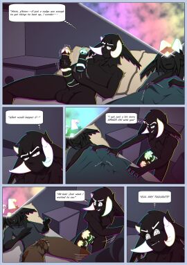 2_penises algredo_(deepfriedlasereyes) animal_genitalia animal_penis arty_(itsmemtfo4) bedroom black_body black_hair comic deepfriedlasereyes diphallia diphallism duo exotic_gentials genitals hair hemipenes hi_res holding_penis horn humanoid magic male masturbation multi_genitalia multi_penis nude original original_character original_characters penis projection ruly_(deepfriedlasereyes) sex sleep_sex sleeping text wet_dream