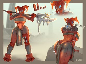 1futa alien alien_girl alien_humanoid ass back back_muscles back_view big_ass big_breasts big_muscles big_penis bionicle blue_eyes breasts clothed clothing cybernetics cyborg dialogue english_text female flaccid futa_only futanari gk733 glatorian grey_body grey_skin helmet huge_breasts humanoid humanoid_penis intersex lego loincloth looking_back mostly_nude multicolored_body muscles muscular muscular_back muscular_female muscular_futa nipples_visible_through_clothing original_character penis penis_peek red_body red_skin smile smiling smiling_at_viewer solo solo_futa standing text tube_top tubetop weapon