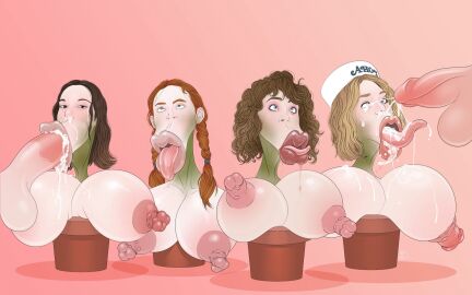 ahe_gao blowjob bukkake cock_hungry crossed_eyes cum_on_face eleven_(stranger_things) fuckplant huge_breasts huge_lips max_mayfield maya_hawke millie_bobby_brown nancy_wheeler natalia_dyer robin_buckley sadie_sink stranger_things succplant sucking suckplant tittydispenser tongue_out transformation what